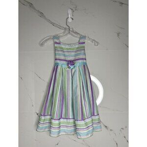 Sweet Heart Rose Little Girls Sz 5 Spring Summer Easter Formal Dress Pastel EUC 
